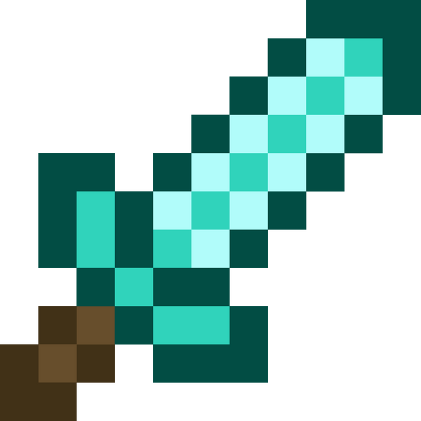 Diamond Sword Pixel Drawing